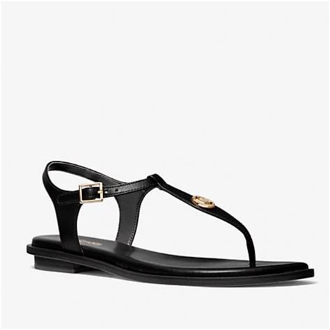 michael michael kors mallory leather thong sandals|Michael Kors block heel sandals.